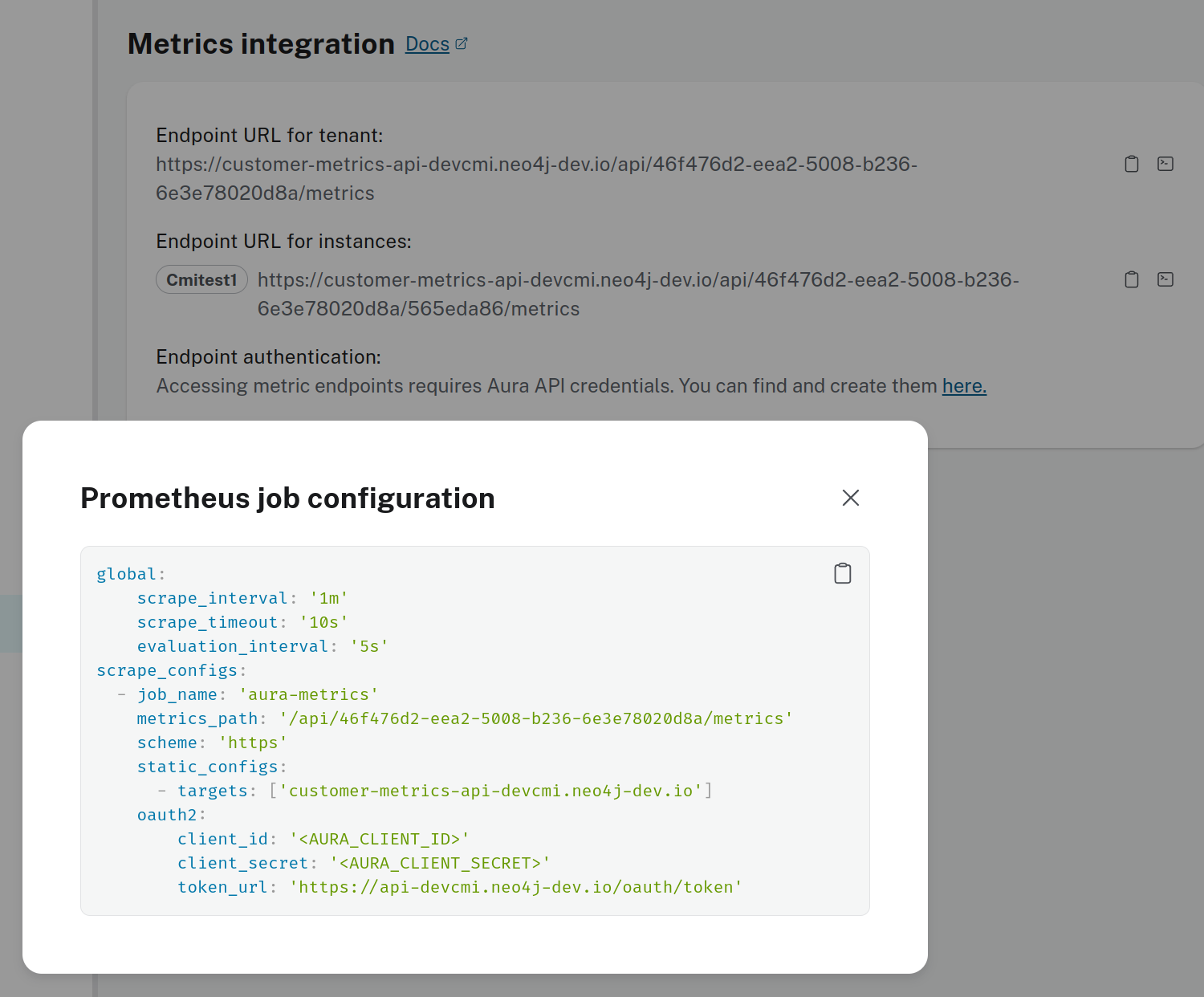 metrics integration