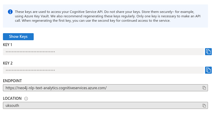 azure text analytics keys