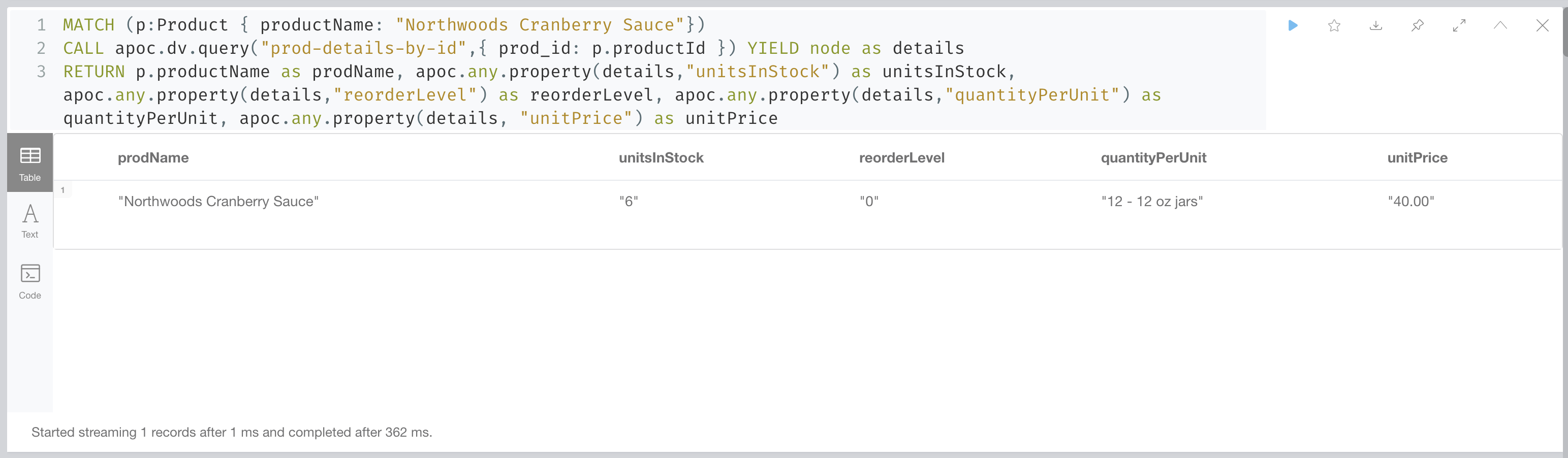 apoc.dv.csv query integrated