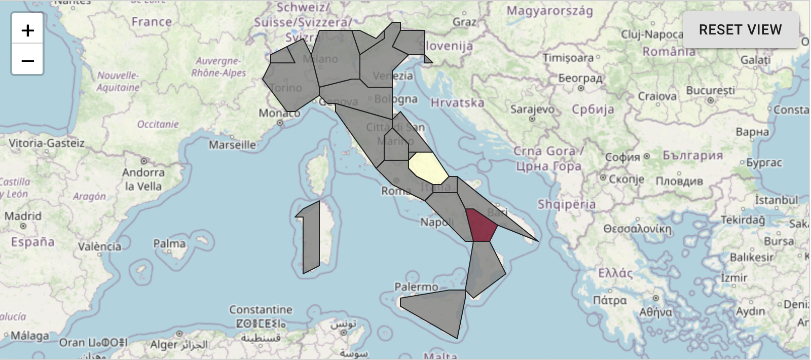 Example of Drill Down inside a Country